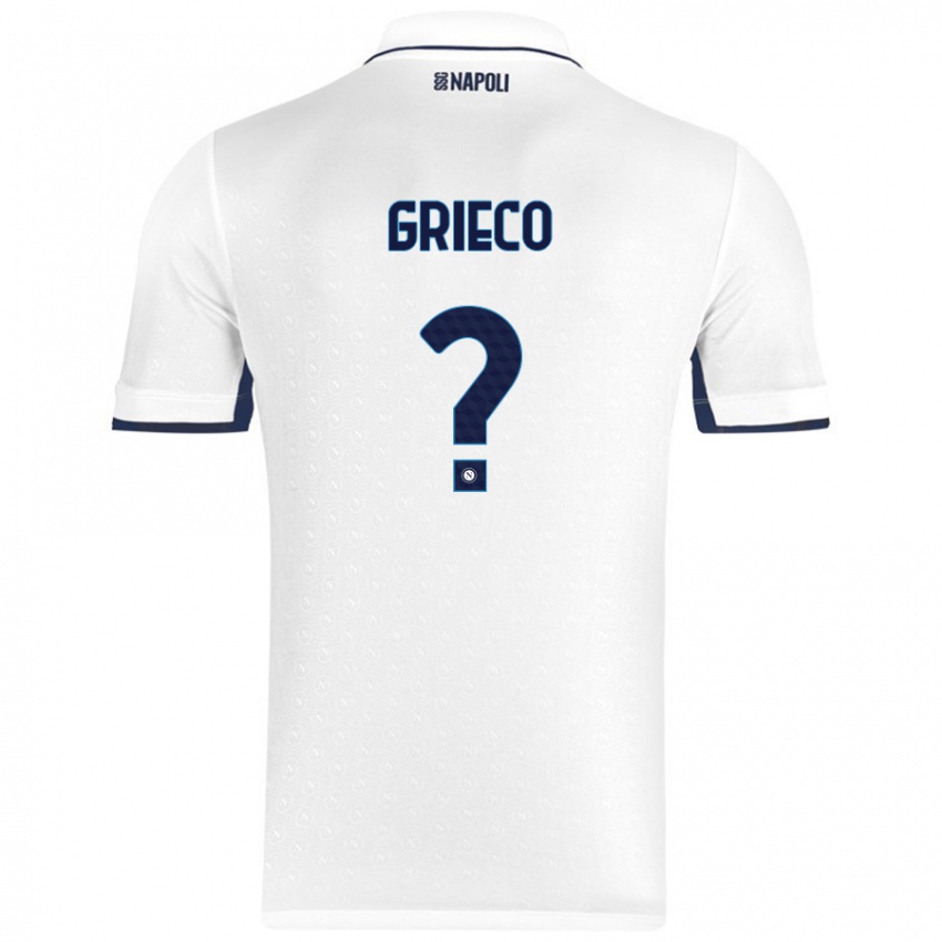 Niño Camiseta Alessandro Grieco #0 Blanco Azul Real 2ª Equipación 2024/25 La Camisa Perú