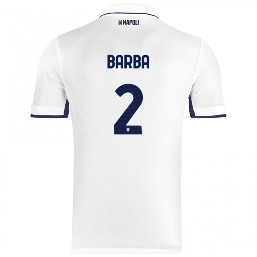 Niño Camiseta Benedetto Barba #2 Blanco Azul Real 2ª Equipación 2024/25 La Camisa Perú