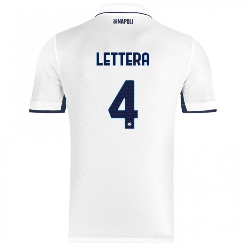 Niño Camiseta Alessio Lettera #4 Blanco Azul Real 2ª Equipación 2024/25 La Camisa Perú