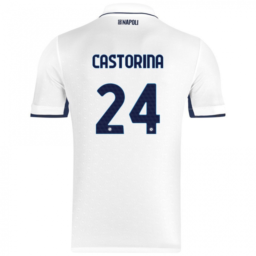 Niño Camiseta Alessandro Castorina #24 Blanco Azul Real 2ª Equipación 2024/25 La Camisa Perú