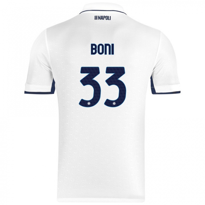 Niño Camiseta Landry Boni #33 Blanco Azul Real 2ª Equipación 2024/25 La Camisa Perú