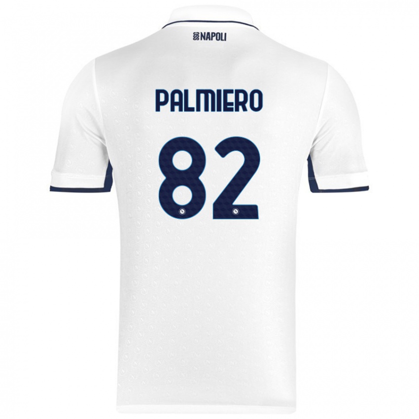 Niño Camiseta Luca Palmiero #82 Blanco Azul Real 2ª Equipación 2024/25 La Camisa Perú