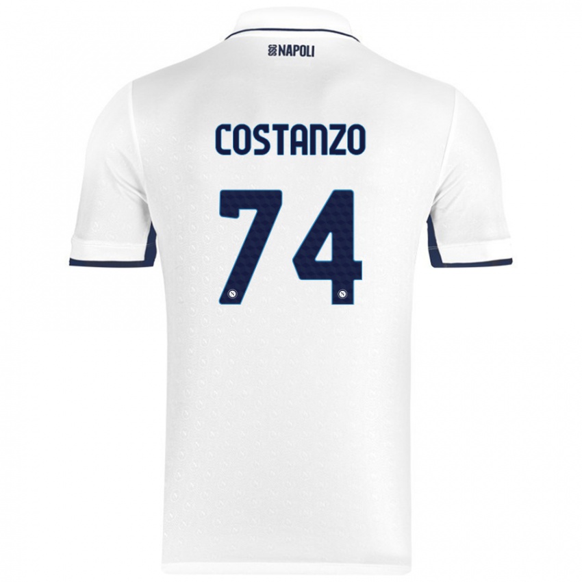 Niño Camiseta Davide Costanzo #74 Blanco Azul Real 2ª Equipación 2024/25 La Camisa Perú