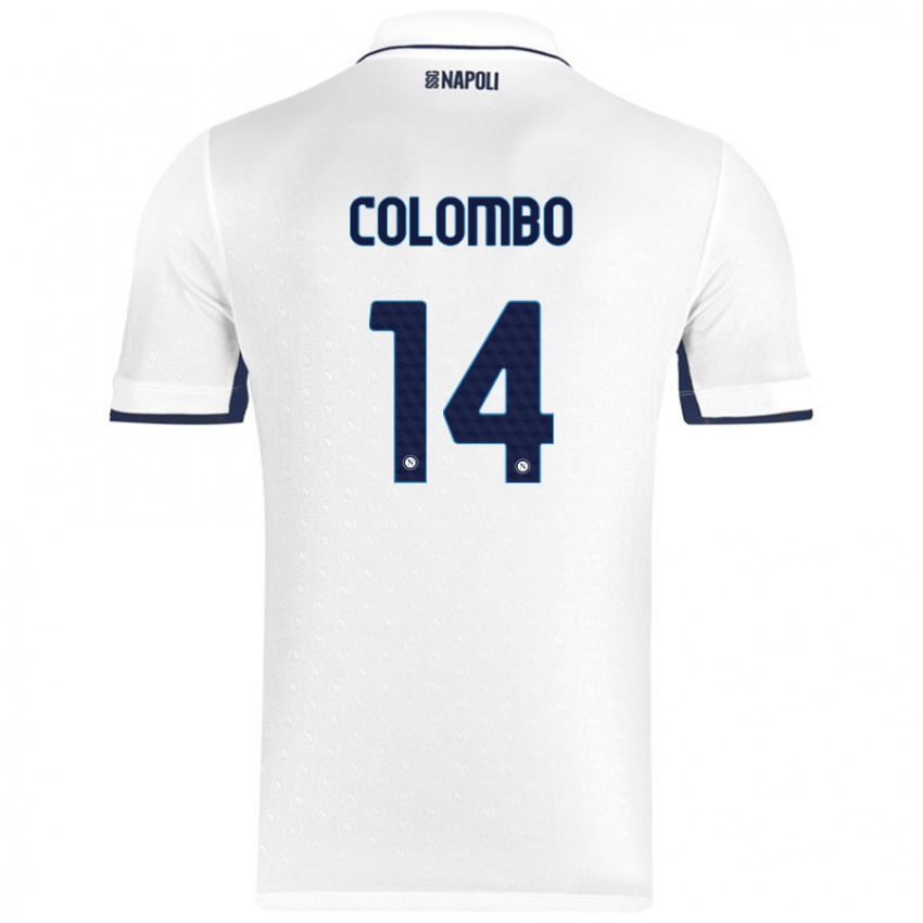 Niño Camiseta Sofia Colombo #14 Blanco Azul Real 2ª Equipación 2024/25 La Camisa Perú