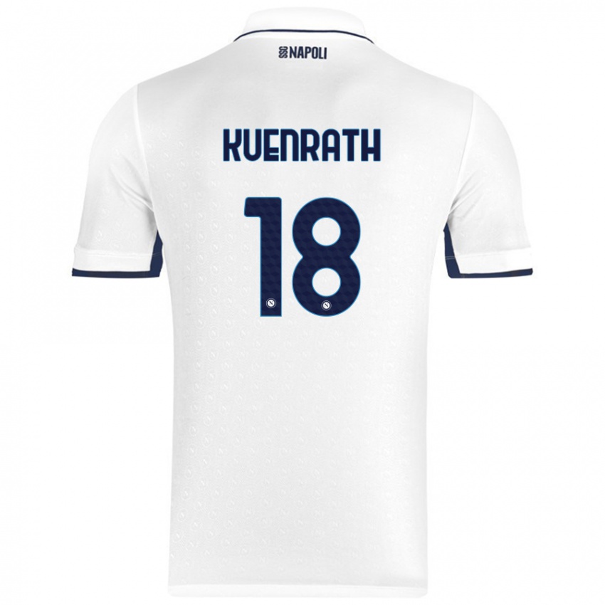 Niño Camiseta Melanie Kuenrath #18 Blanco Azul Real 2ª Equipación 2024/25 La Camisa Perú