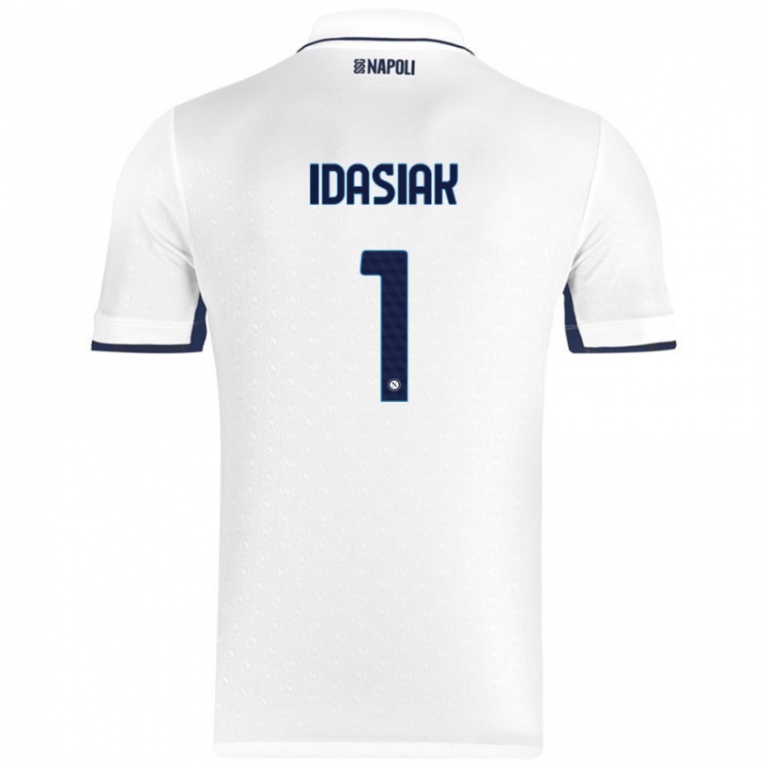 Niño Camiseta Hubert Dawid Idasiak #1 Blanco Azul Real 2ª Equipación 2024/25 La Camisa Perú