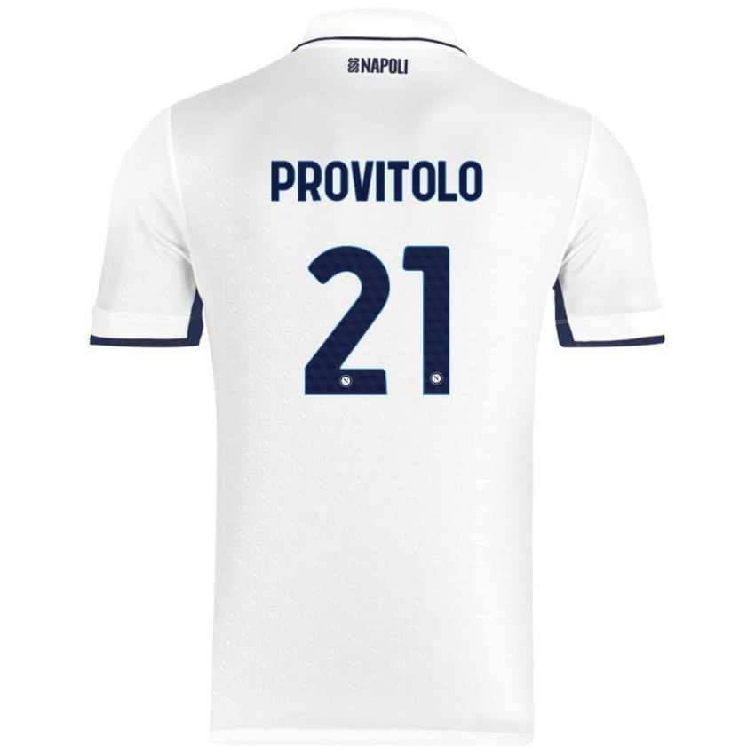 Niño Camiseta Vincenzo Provitolo #21 Blanco Azul Real 2ª Equipación 2024/25 La Camisa Perú