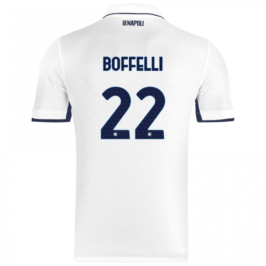 Niño Camiseta Valerio Boffelli #22 Blanco Azul Real 2ª Equipación 2024/25 La Camisa Perú