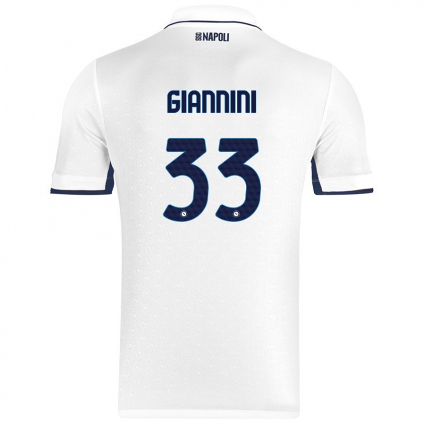 Niño Camiseta Enrico Giannini #33 Blanco Azul Real 2ª Equipación 2024/25 La Camisa Perú