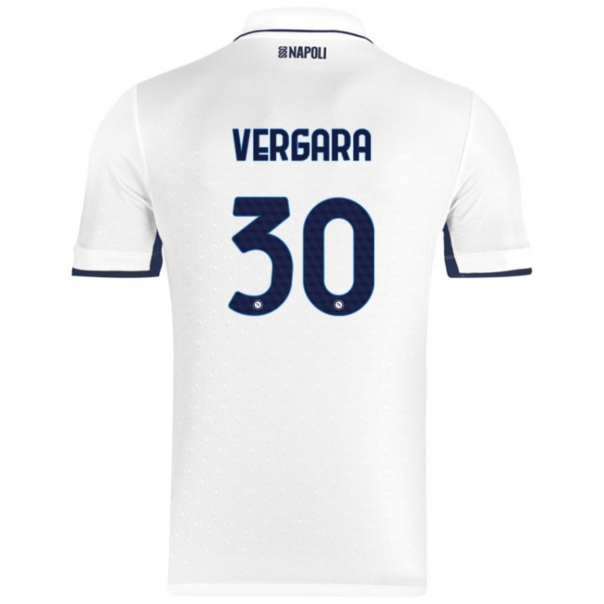 Niño Camiseta Antonio Vergara #30 Blanco Azul Real 2ª Equipación 2024/25 La Camisa Perú