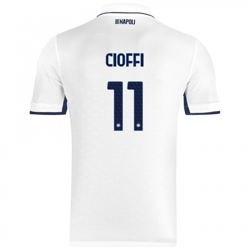 Niño Camiseta Antonio Cioffi #11 Blanco Azul Real 2ª Equipación 2024/25 La Camisa Perú