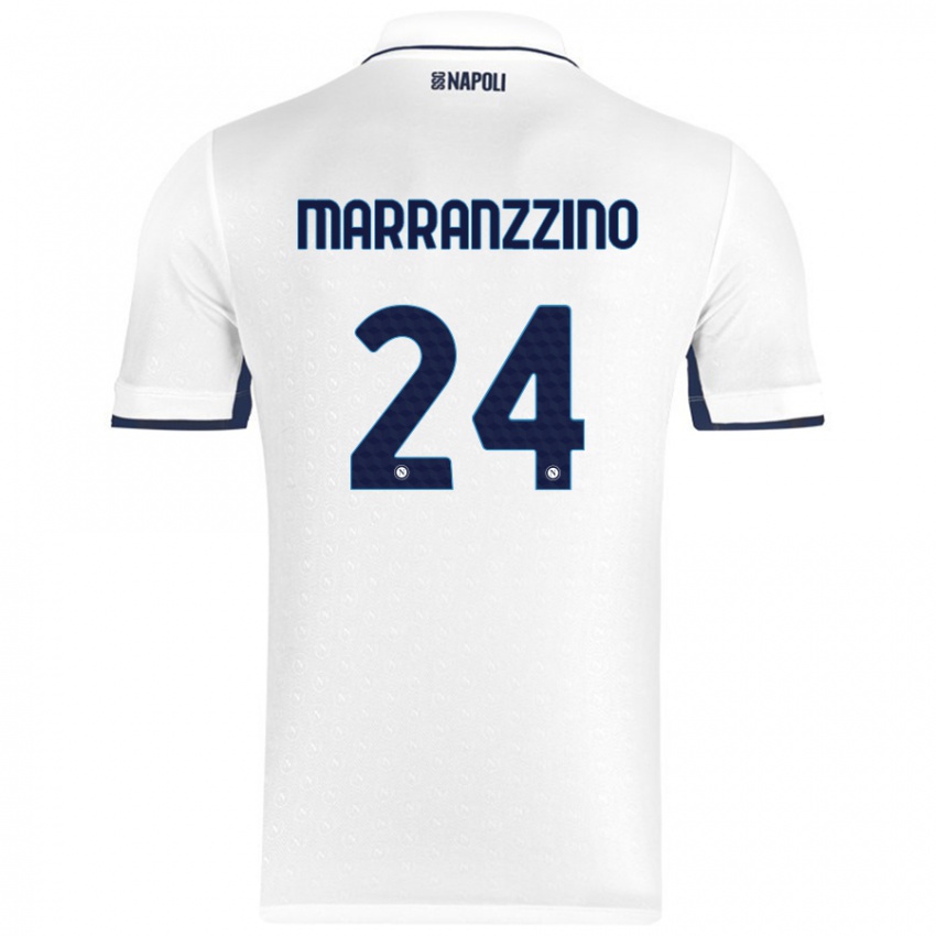 Niño Camiseta Pasquale Marranzzino #24 Blanco Azul Real 2ª Equipación 2024/25 La Camisa Perú