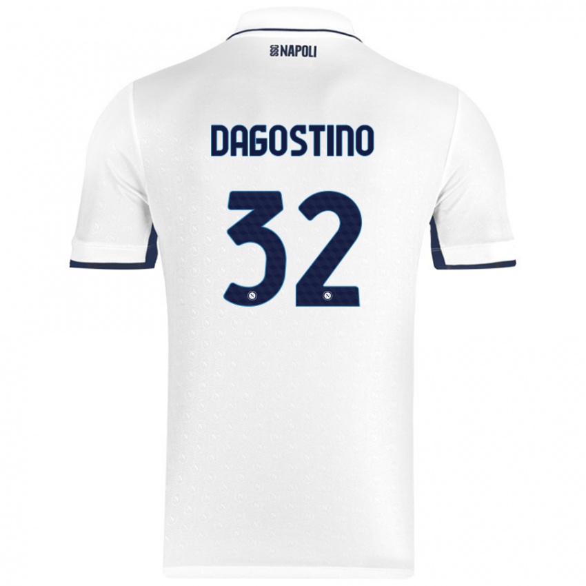 Niño Camiseta Giuseppe Dagostino #32 Blanco Azul Real 2ª Equipación 2024/25 La Camisa Perú