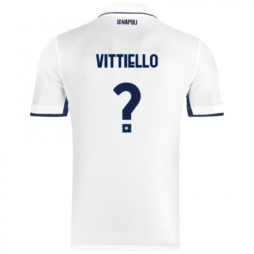 Niño Camiseta Antonio Vittiello #0 Blanco Azul Real 2ª Equipación 2024/25 La Camisa Perú