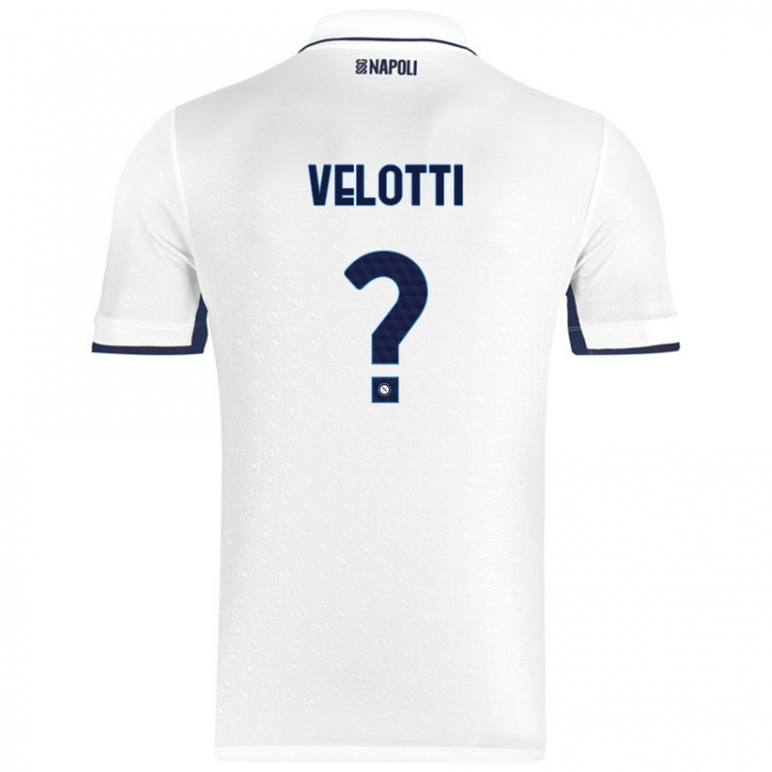 Niño Camiseta Christian Velotti #0 Blanco Azul Real 2ª Equipación 2024/25 La Camisa Perú