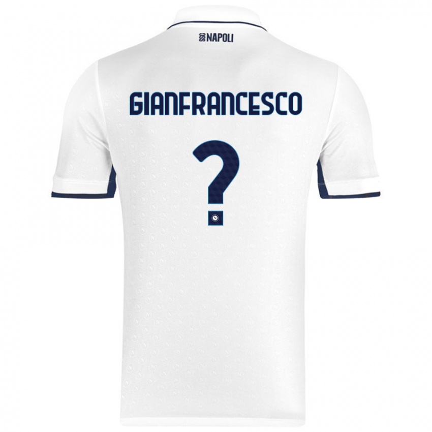 Niño Camiseta Sergio Gianfrancesco #0 Blanco Azul Real 2ª Equipación 2024/25 La Camisa Perú