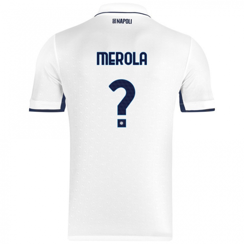 Niño Camiseta Marco Merola #0 Blanco Azul Real 2ª Equipación 2024/25 La Camisa Perú