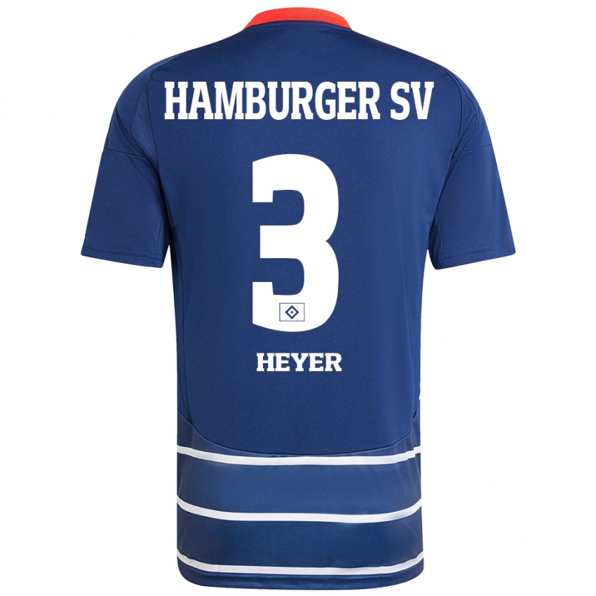 Niño Camiseta Moritz Heyer #3 Azul Oscuro 2ª Equipación 2024/25 La Camisa Perú