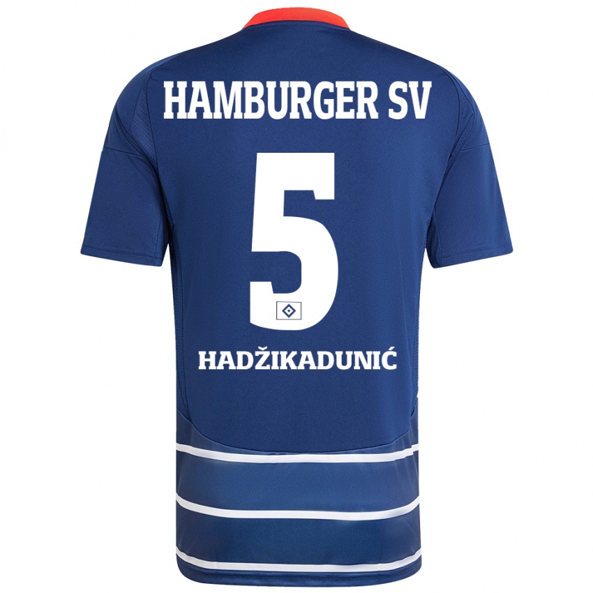 Niño Camiseta Dennis Hadzikadunic #5 Azul Oscuro 2ª Equipación 2024/25 La Camisa Perú