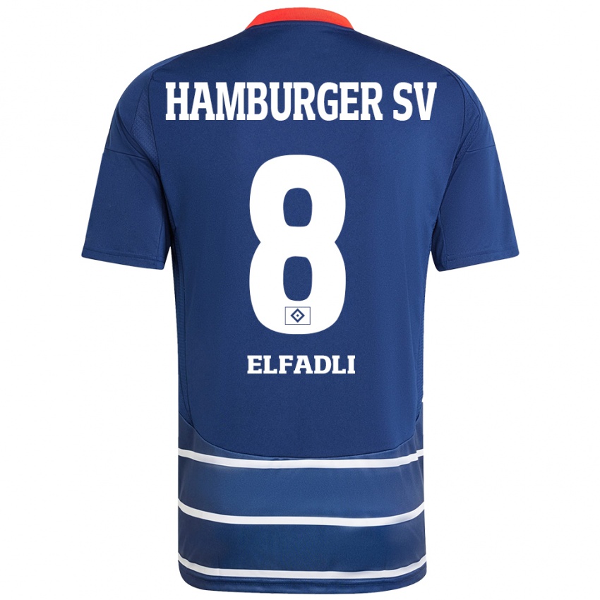 Niño Camiseta Daniel Elfadli #8 Azul Oscuro 2ª Equipación 2024/25 La Camisa Perú