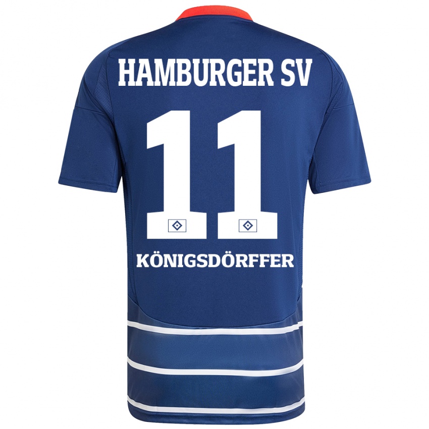 Niño Camiseta Ransford Königsdörffer #11 Azul Oscuro 2ª Equipación 2024/25 La Camisa Perú