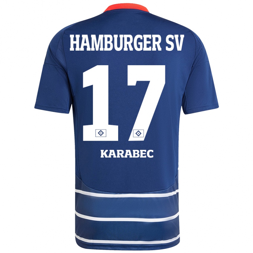 Niño Camiseta Adam Karabec #17 Azul Oscuro 2ª Equipación 2024/25 La Camisa Perú