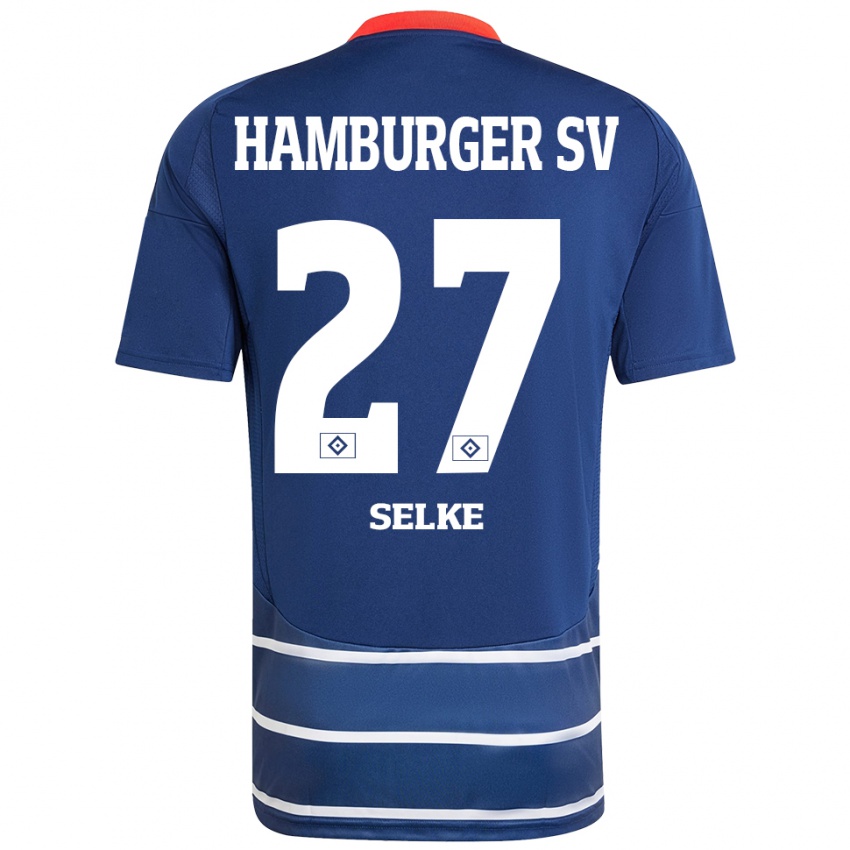 Niño Camiseta Davie Selke #27 Azul Oscuro 2ª Equipación 2024/25 La Camisa Perú