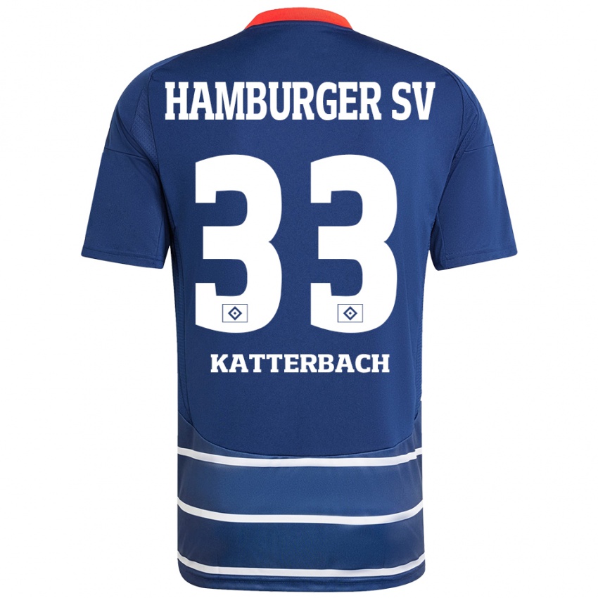 Niño Camiseta Noah Katterbach #33 Azul Oscuro 2ª Equipación 2024/25 La Camisa Perú