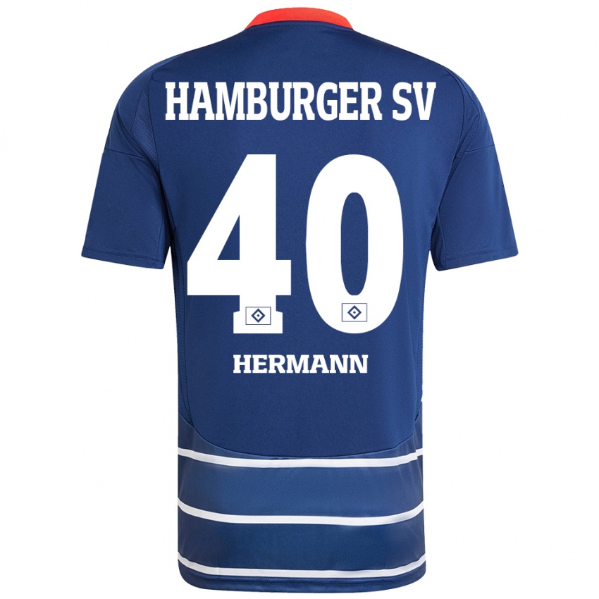 Niño Camiseta Hannes Hermann #40 Azul Oscuro 2ª Equipación 2024/25 La Camisa Perú