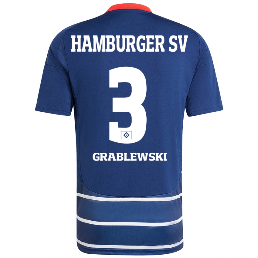 Niño Camiseta Max Grablewski #3 Azul Oscuro 2ª Equipación 2024/25 La Camisa Perú