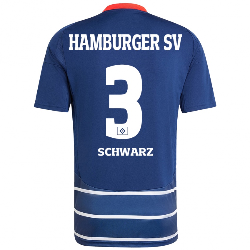 Niño Camiseta Jannick Schwarz #3 Azul Oscuro 2ª Equipación 2024/25 La Camisa Perú