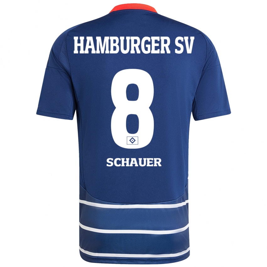 Niño Camiseta Martin Schauer #8 Azul Oscuro 2ª Equipación 2024/25 La Camisa Perú