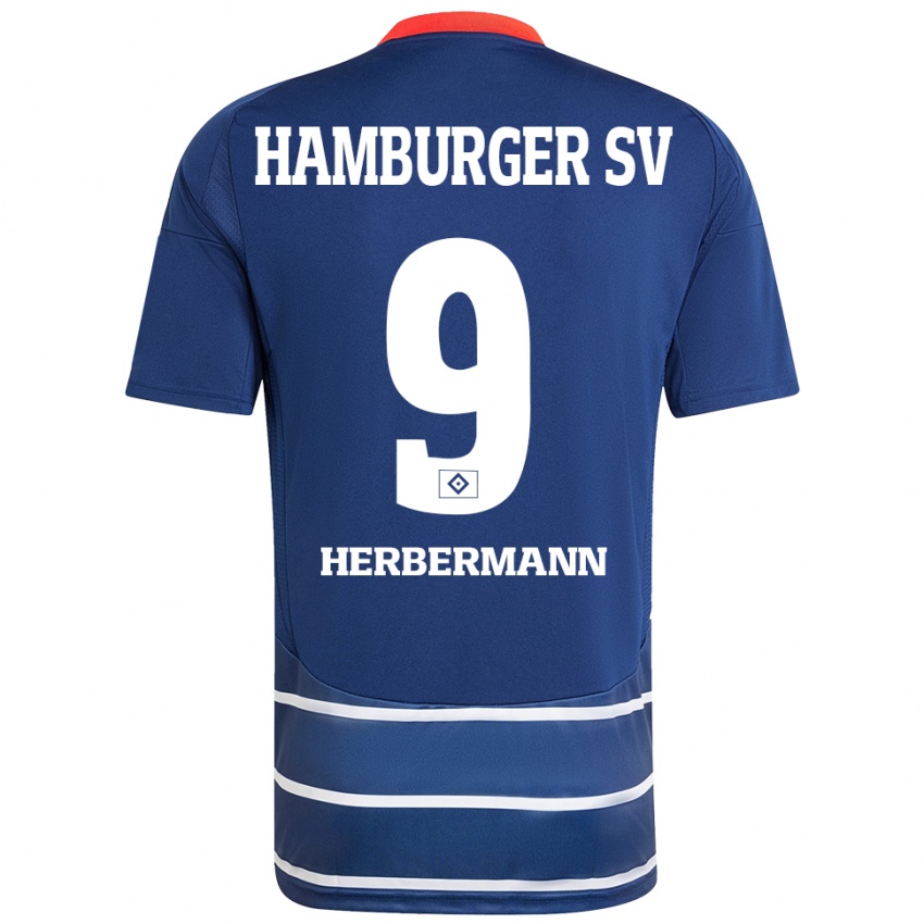 Niño Camiseta Kevin Herbermann #9 Azul Oscuro 2ª Equipación 2024/25 La Camisa Perú