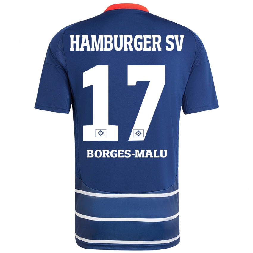 Niño Camiseta Louis Borges-Malu #17 Azul Oscuro 2ª Equipación 2024/25 La Camisa Perú