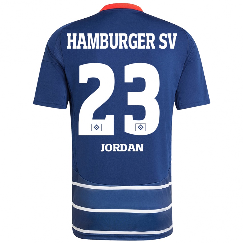 Niño Camiseta Dominik Jordan #23 Azul Oscuro 2ª Equipación 2024/25 La Camisa Perú