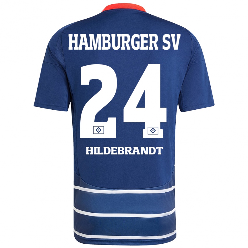 Niño Camiseta Tjark Hildebrandt #24 Azul Oscuro 2ª Equipación 2024/25 La Camisa Perú