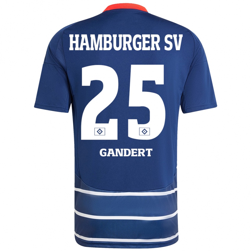 Niño Camiseta Jeremy Gandert #25 Azul Oscuro 2ª Equipación 2024/25 La Camisa Perú