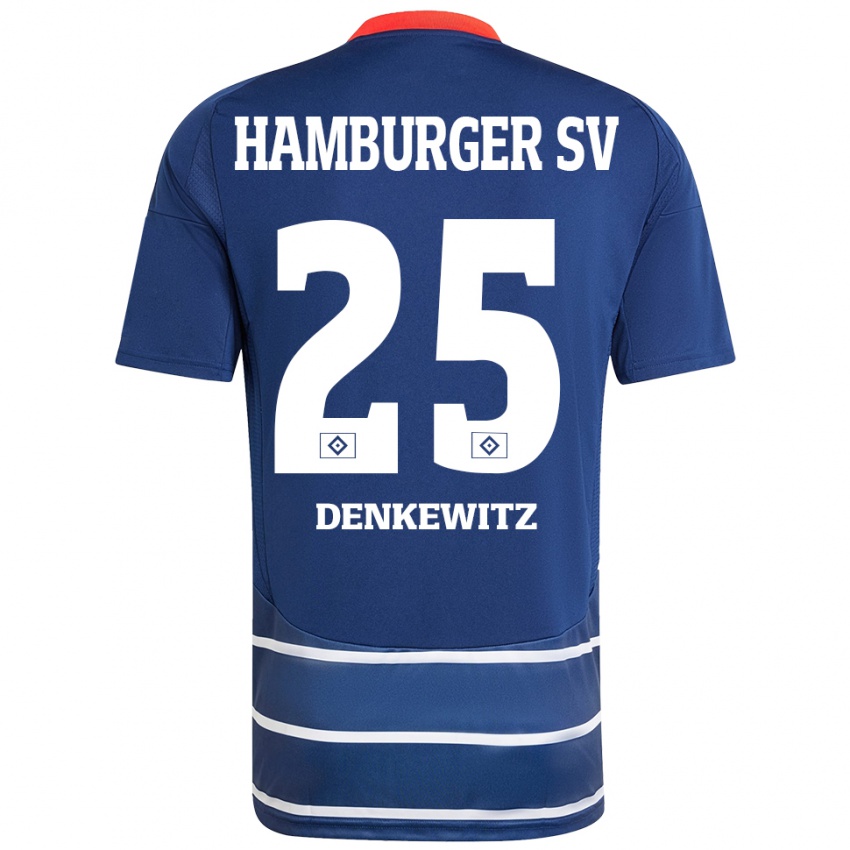 Niño Camiseta Nick Denkewitz #25 Azul Oscuro 2ª Equipación 2024/25 La Camisa Perú