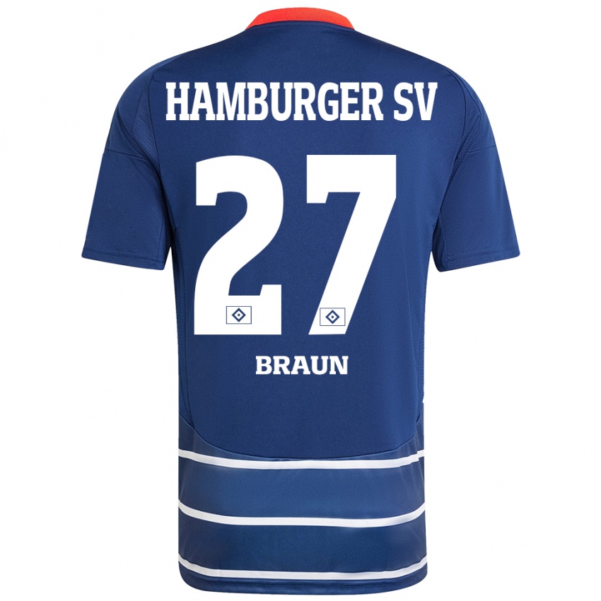 Niño Camiseta Elias Braun #27 Azul Oscuro 2ª Equipación 2024/25 La Camisa Perú