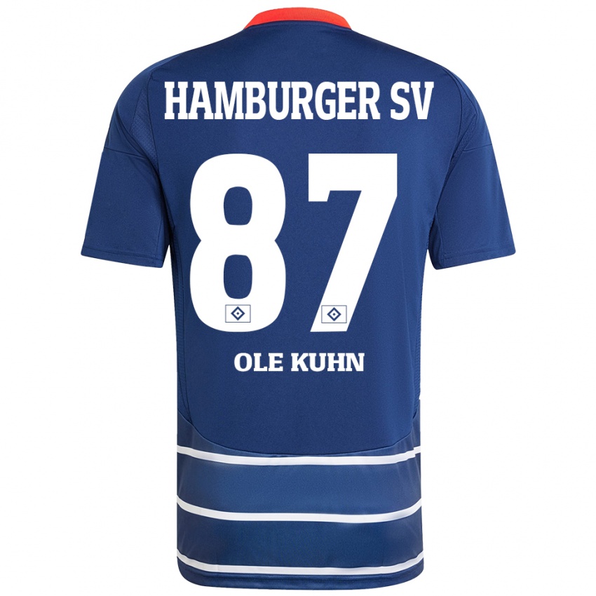 Niño Camiseta Niklas Ole Kühn #87 Azul Oscuro 2ª Equipación 2024/25 La Camisa Perú