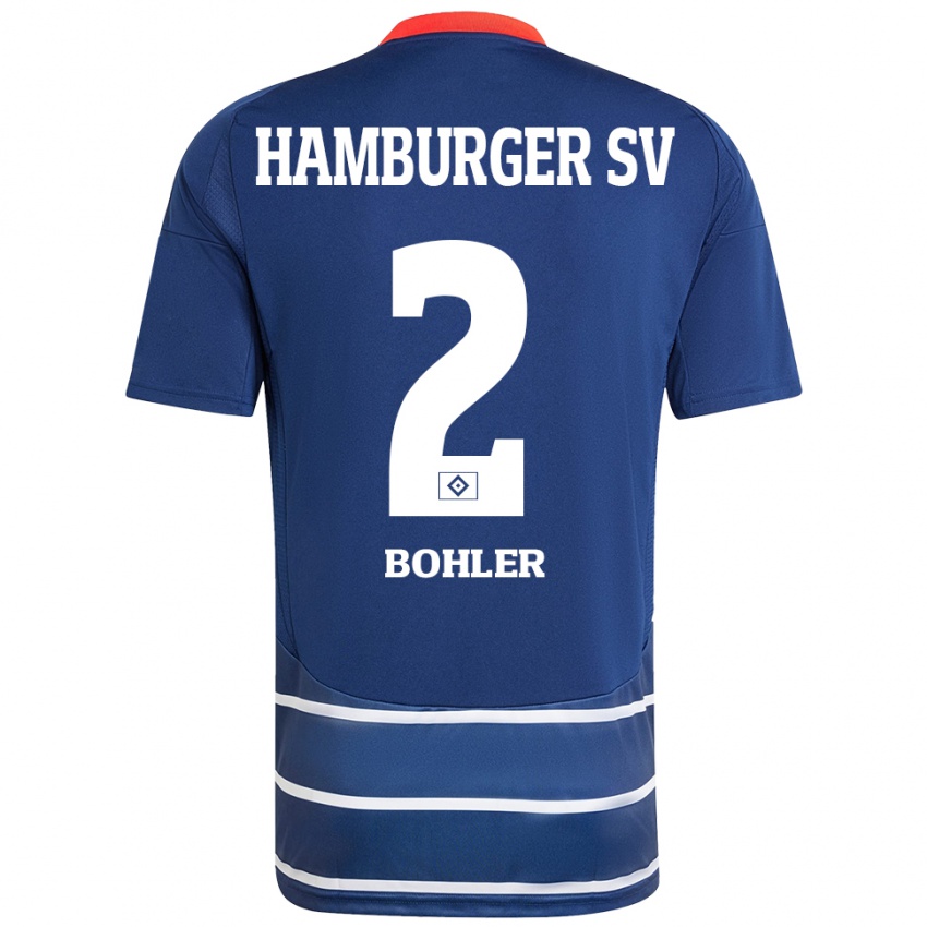 Niño Camiseta Annaleen Böhler #2 Azul Oscuro 2ª Equipación 2024/25 La Camisa Perú