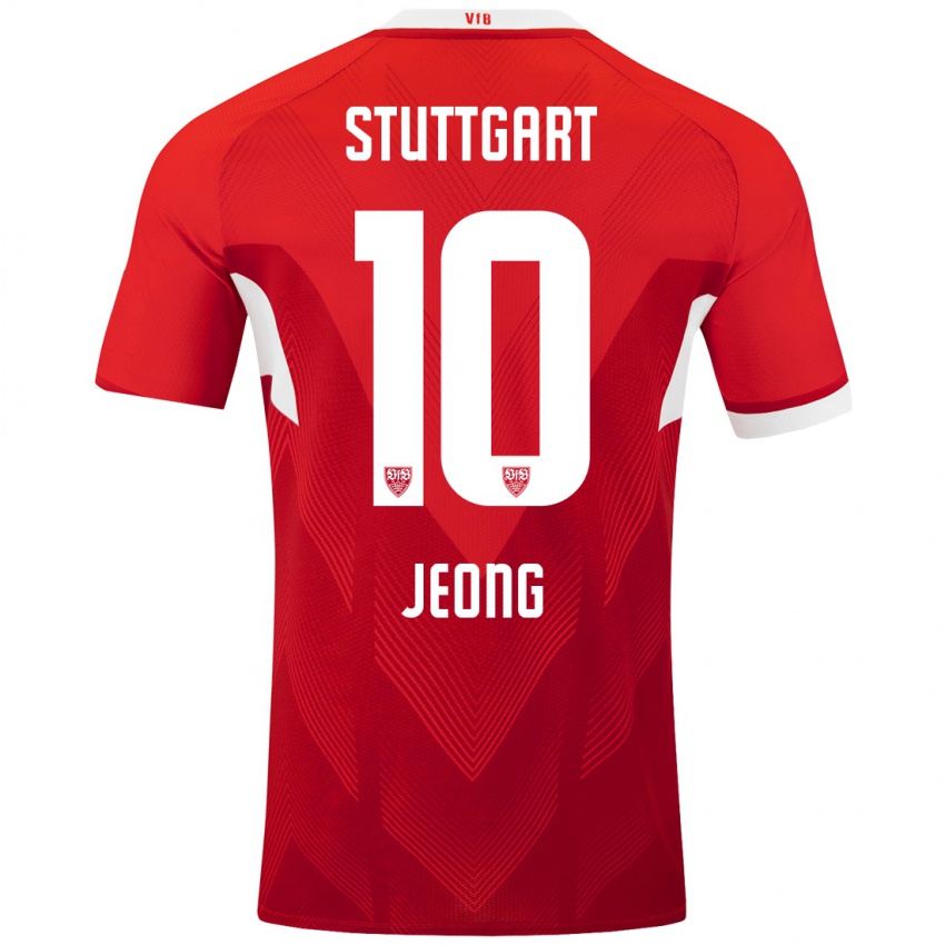 Niño Camiseta Woo-Yeong Jeong #10 Rojo Blanco 2ª Equipación 2024/25 La Camisa Perú