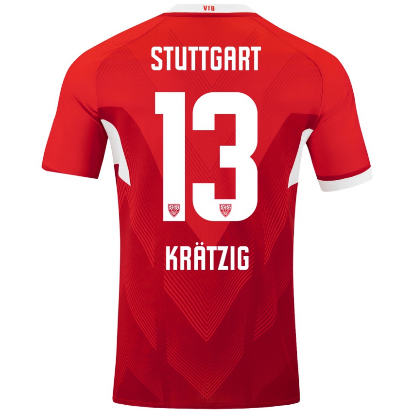 Niño Camiseta Frans Krätzig #13 Rojo Blanco 2ª Equipación 2024/25 La Camisa Perú