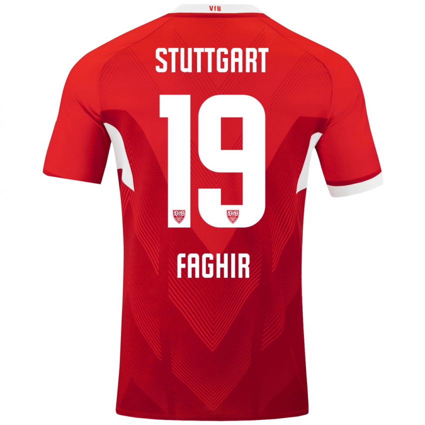 Niño Camiseta Wahid Faghir #19 Rojo Blanco 2ª Equipación 2024/25 La Camisa Perú