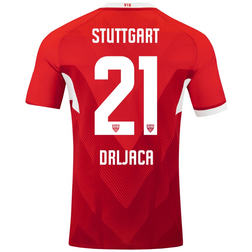 Niño Camiseta Stefan Drljaca #21 Rojo Blanco 2ª Equipación 2024/25 La Camisa Perú