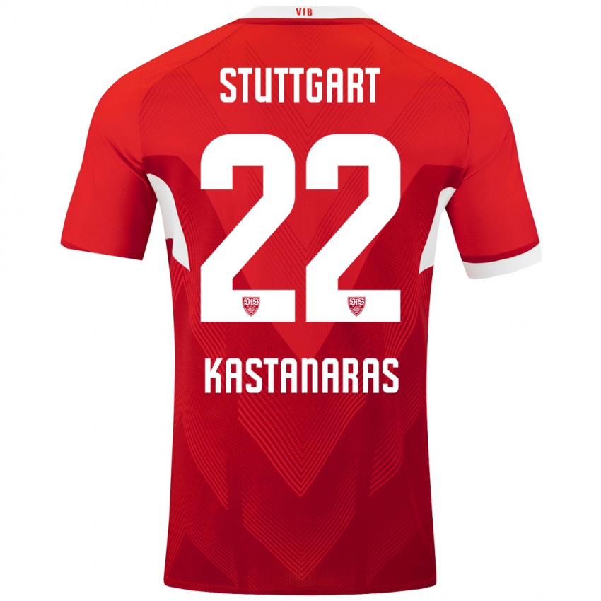 Niño Camiseta Thomas Kastanaras #22 Rojo Blanco 2ª Equipación 2024/25 La Camisa Perú