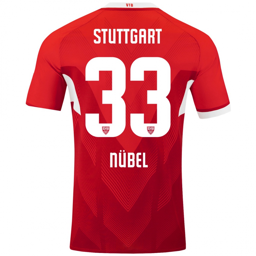 Niño Camiseta Alexander Nübel #33 Rojo Blanco 2ª Equipación 2024/25 La Camisa Perú