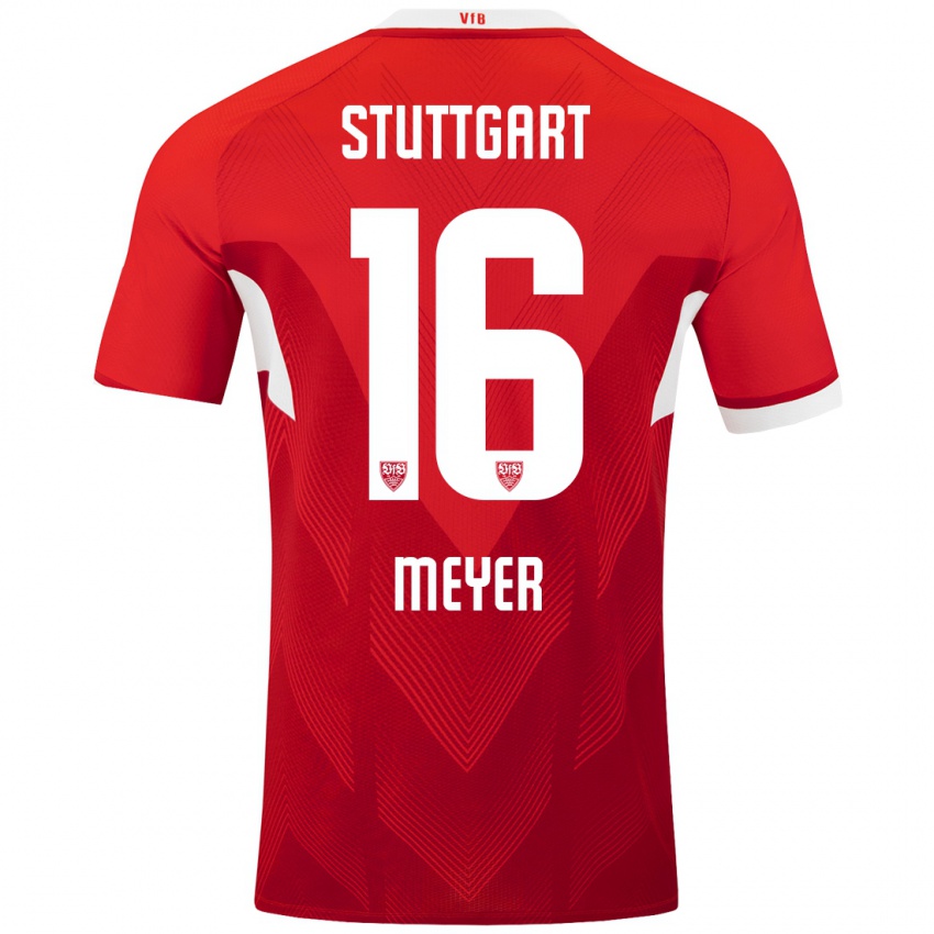 Niño Camiseta Jordan Meyer #16 Rojo Blanco 2ª Equipación 2024/25 La Camisa Perú