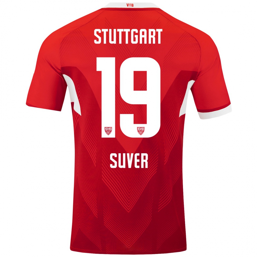 Niño Camiseta Jakov Suver #19 Rojo Blanco 2ª Equipación 2024/25 La Camisa Perú