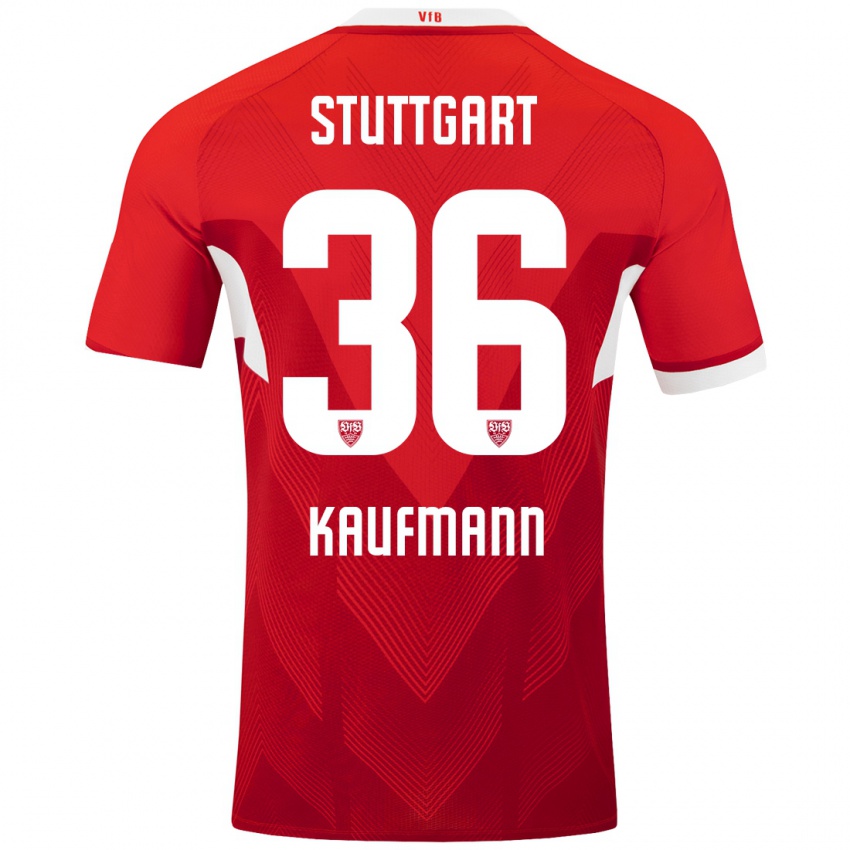 Niño Camiseta Tino Kaufmann #36 Rojo Blanco 2ª Equipación 2024/25 La Camisa Perú